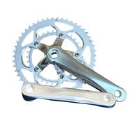 Generico Pédalier de vélo Route 110BCD, Trou Conique carré Brillant, Bras manivelle 170mm 34/50T 36/52T 39/53T, Roue à chaîne Fixie(39-53T,Brown)