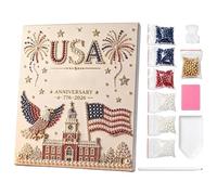 Generico Peinture avec perles patriotique - Kit de création pour anniversaire 1776-2026 - Pour maison, appartement, fête du 4 juillet, , débutants, adultes