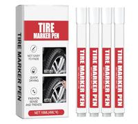 Generico Peinture De Pneu | 4 Pièces Outils De Dessin D'encre À Base D'huile | Marqueur De Pneu Blanc À Base D'huile | Pour Camion De Voiture Remorque Tracteur SUV Scooter Vélo