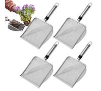 Genérico Pelle tamiseuse de terre pour jardinage - Acier inoxydable 28,5 x 14 cm | Filet de sol de 2/2,8/3,8/5 mm, Pelle portable, engrais, jardin, terre, plantation, plateau, jardinière, potager, ex