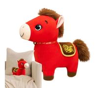 Genérico Peluche animal de compagnie Cheval, poupée confortable en peluche cheval de Chine, pour famille, amis, enfants, anniversaire, Nouvel An chinois, Noël, fête, crèche, collection exposition