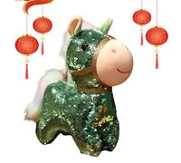 Generico Peluche Cheval - 15 cm Poupées en Peluche avec Paillettes, Embrassables, 2026 Année du Cheval Jouet Doux - pour le Nouvel An Chinois Maison de classe Asile Voyage et Voiture