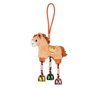 Generico Peluche Cheval | Pendable de Couleur Rouge avec Pendentif Sonnette en Peluche Cheval Porte-bonheur Nouvel An Chinois Accroché | Pour la maison, les fêtes de printemps Nouvel An Porte fenêtre