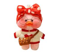 Genérico Peluche de canard jaune en peluche douce avec lunettes, table intérieure, décoration de la maison, idée cadeau de fête de Noël