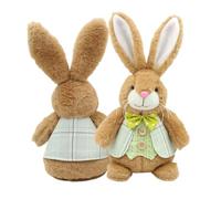 Genérico Peluche lapin mignon avec thème de Pâques - Peluche assise de lapin pour garçons et filles, fêtes d'anniversaire, cadeaux de Saint-Valentin et panier de Pâques 32 cm