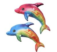 Genérico Peluches dauphins multicolores - Lot de 2 dauphins arc-en-ciel - 30 cm | Douces, colorées et amusantes