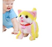 Generico Peluga Cat robot, peluche chat marche | Batterie de chat réaliste jouet interactif avec queue de cochon - Animal de marche rembourré mignon avec son miaule pour garçons