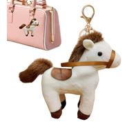 Genérico Pendentif avec Rênes Simulées - Porte-clés en peluche | Année de l'animal de compagnie Marionnette réaliste | Charm de sac à dos, sac à main, voiture, et adultes, blanc, Consulte la