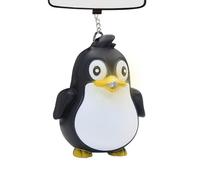 Genérico Pendentif de porte-clés d'animal : breloque pingouin de 1,85 pouces, porte-clés LED vec son effet de lumière | Accessoire pratique pour sac à main femme fille, décoration de sac