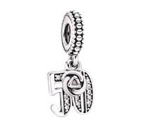Generico Pendentif en argent sterling avec cristaux, design musical avec notes, charme 50 ans