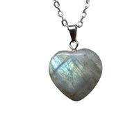 Generico Pendentif en forme de cœur en pierre dure naturelle minérale, no, Pierre, Fluorite