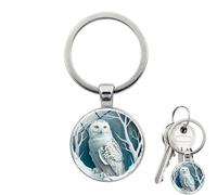 Genérico Pendentif porte-clés : pendentif en de verre, accessoire élégant en forme d'oiseau, symbole de sagesse et de justice, détails en pierres précieuses | Porte-monnaie