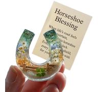 Generico Pendentif porte-monnaie, symbole d'espoir et de décoration - Porte fer à cheval avec carte bénédiction - Pour femmes et dames, bureaux, bibliothèques, tables de chevet, lieux de travail et