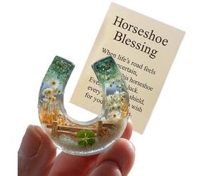 Generico Pendentif porte-monnaie, symbole d'espoir et de décoration - Porte fer à cheval avec carte bénédiction - Pour femmes et dames, bureaux, bibliothèques, tables de chevet, lieux de travail et