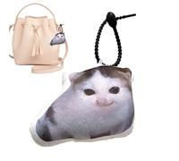 Genérico Pendentif pour sac - Porte-clés de chat en peluche avec détails | Accessoire de mode doux avec design allemand sonore pour jeunes adultes et couples cadeaux