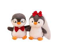 Generico Penguin Plush - Desano mariée de mariée décoration de décoration de 2 en peluche zoo de zoo en peluche mignon pour la décoration d'anniversaire de Noël