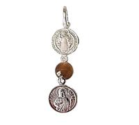 Genérico Perlascarel Pendentif double en argent sterling 925 Médaille Saint Benoît 10 mm double face, et pendentif médaille Saint Judas Thaddée 10 mm. Qualité, design et prix. Coffret cadeau inclus