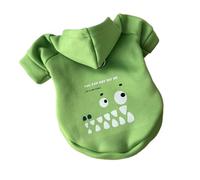 Generico Pet Sweater with Hat, Milk Silk Velvet Winter Clothes for Dogs & Cats, Cozy Cartoon Outfit(Green,S(1.5-2.5KG))