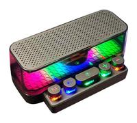 Generico Petit Haut-Parleur sans Fil - Haut-Parleur 1200 mAh, Haut-Parleur Portable avec Profond, Clavier de Bureau, Bureau, Clavier, Lecteur de Musique Basse, avec lumières pour intérieur et