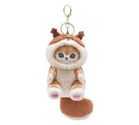 Genérico Petit porte-clés en peluche | Mignon chat avec grandes queues en flanelle, rétroviseurs de voiture, sac décoratif pour les