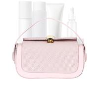 Generico Petit sac à bandoulière, sac de voyage, sac à main en tissu avec fermeture à rabat, poignée et fermeture éclair pour femmes, week-end d'affaires, mariage, rose, riferimento alla