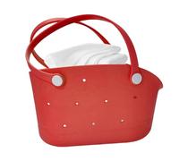 Genérico Petit sac de plage en caoutchouc | Tote de la Little Small | Accessoires de mode lavables pour l'extérieur, la piscine, le bateau, l'épicerie, le sport, Rouge, Consulte la descripción