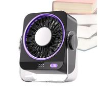 Genérico Petit ventilateur de bureau USB rechargeable avec 5 réglages pour bureau, maison, chambre, école, salon, étude, maison de campagne, voyage
