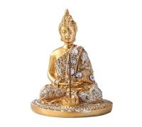 Genérico Petite statue de Bouddha - Figurine décorative Brûleur d'encens en résine 7,5 x 7,5 x 9,5 cm, décoration cadeau, table, étagère, chambre, bureau, autel de thé, cuisine, entrée terr