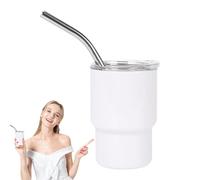 Generico Petits verres à shot 89 ml avec paille, bouteilles en acier inoxydable pour boissons chaudes et froides, idéales pour fêtes et fêtes