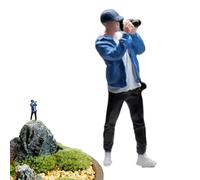 Genérico Photographer Character Figure - Simulation Toy Miniature Display, Résine Scene Decoration Design, 2,6 cm Hauteur + Détails Peints à la main, Fragile Craft Grade Material - For Diorama & Des