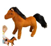 Generico PhuSh Horse Toy - Jouet en Peluche à Cheval de 11,8 Pouces, en Peluche pour Dessin animé | Charmant Animal Mignon en Peluche animé, Queue de crinière poilue Yeux