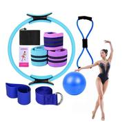 Generico Pilates Essentials Kit for Women, Pilates Ring And Ball Set, 25 cm Figure 8 Resistance Band Yoga Bands for Stretching, Booty Bands for Working out Yoga Ball (D)