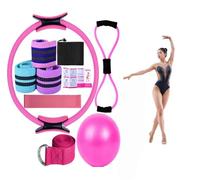 Generico Pilates Essentials Kit for Women, Pilates Ring And Ball Set, 25 cm Figure 8 Resistance Band Yoga Bands for Stretching, Booty Bands for Working out Yoga Ball (E)