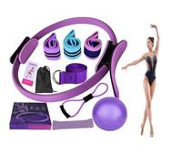 Generico Pilates Essentials Kit for Women, Pilates Ring And Ball Set, 25 cm Figure 8 Resistance Band Yoga Bands for Stretching, Booty Bands for Working out Yoga Ball (C)
