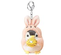 Genérico Pingouin Stuffed Animal - Soft Short Peluche Fabric, Adorable Donut Holding Design, Mignon Penguin, Animal Keychain Pendentif Accessory | Key Chain For Kids Teens Adults Bags Backpacks