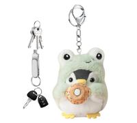 Genérico Pingouin Stuffed Animal - Soft Short Peluche Fabric, Adorable Donut Holding Design, Mignon Penguin, Animal Keychain Pendentif Accessory | Key Chain For Kids Teens Adults Bags Backpacks