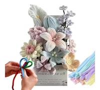 Generico Pipe Cleaner Fleurs Kit créatif | Bouquet décoratif avec tiges en Chenille | Kit de création de fleurs avec brossettes, pour salon, chambre d'étude, fête, anniversaire, cadeau