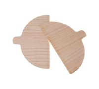 Generico Pizza-Holzpaddel Set - 2 Stück, 28 x 17 cm, 65 g, Halbrunder Holz-Pizzaschieber aus Kiefernholz mit Griff, Rustikales Pizzabrett für Pizzaofen, Brotbacken, Küche, Restaurant, Familienfeier