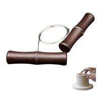 Generico Planche à découper en - Outil de coupe d'argile en acier inoxydable, design de poignée en bois | outil d'argile solide solide avec poignée lisse, fournitures pour roues pour