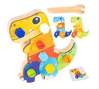 Generico Planche sensorielle visseuse pour , jouets éducatifs en bois pour l'apprentissage, jeu sensoriel avec dinosaure pour le développement cognitif des , l'école maternelle