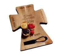 Genérico Planches à charcuterie - Plateau en bois en forme de , planche à servir - Pour dîner, pique-nique en plein air, réunion de famille, enterrement de vie de jeune fille, anniversaire
