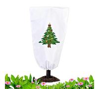 Generico Plant Covers Protection Breathable Thickened Frost Blanket with Drawstring, Protects Plants Snow Wind Cold, Garden Shrubs Trees Bushes Winter Cover for Outdoor Gardeners, Christmas Pattern
