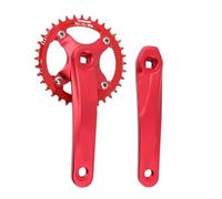 Generico Plateau de chaîne 32T/36T, pédalier 170mm, 104 BCD, manivelle carrée, Compatible for vélo (Rouge)(32T)
