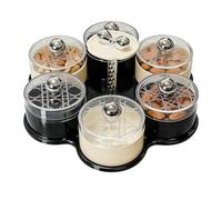 Generico Plateau portable avec séparateurs | rotatif pour apéritifs et collations | Plateau pour goûter avec couvercle, pour table, , adultes, voyages, pique-nique, restauration et fêtes