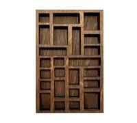 Genérico Plateau pour imprimantes en bois - Étagère d'ombrage de 25 cm | Compartiments, étagère rustique murale, organisateur d'étagère miniature | Vitrine de décoration de maison D