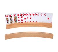 Genérico Playing Holder - Wooden Hands Free Curved Storage Stand Set, Smooth Natural Finish Poker Organizer Rack, Stable Tabletop Support Accessory | Solution de support confortable pour poker canas