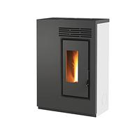 Generico Poele a granules BIOFIREGRILL GE60-5.5 kW slim 25 cm avec 3 sacs pellet 15 kg blanc