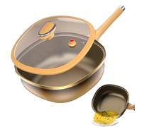 Generico Poêle antiadhésive, anti-adhérente, poêles de cuisine avec couvercle | Ustensiles de cuisine en alliage de titane pour cuisson, plaque d'induction, camping