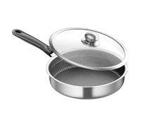 Generico Poêle multi-usages - Poêle à frire avec couvercle transparent - Poêle à frire pour maison, restaurant, camping, cuisine, cuisinière électrique