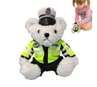 Generico Politiques Animaux en peluche - Politiques Dress Teddy's Bear - Mignon ours en peluche avec robe de police amovible, ours en peluche pour cadeaux d'anniversaire à Noël